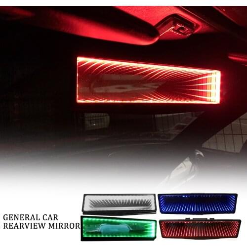 Fashion Car GALAXY REAR VIEW MIRROR LED CLIP-ON 3D Bottomless Extends The Abyss Rearview Time Tunnel Endless Infinite Space