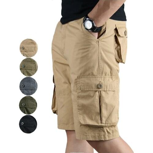 Summer Cargo Shorts Men Fashion Army Man Shorts Pocket Casual Streetwear Military Cotton Shorts Men Pantalones Cortos Hombre