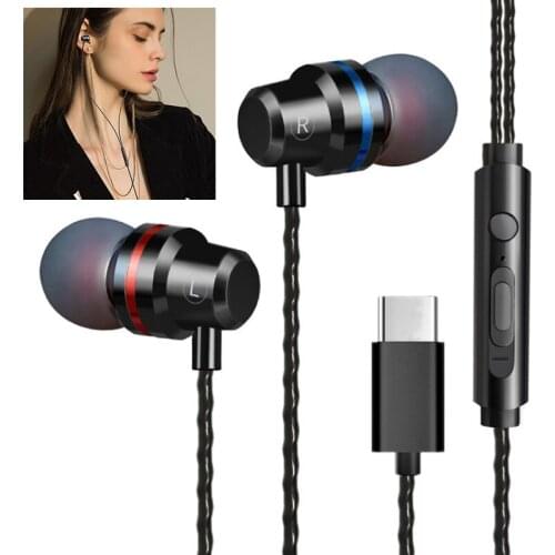 Type-C In-ear Earphone Phone Earbuds Universal Headphone Mobile Phone Portable Headsets With Microphone Accessories