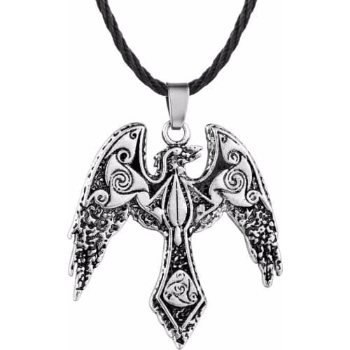 Nostalgia Viking Raven Amulet Odin Symbol Scandinavian Pagan Talisman Wiccan Necklace