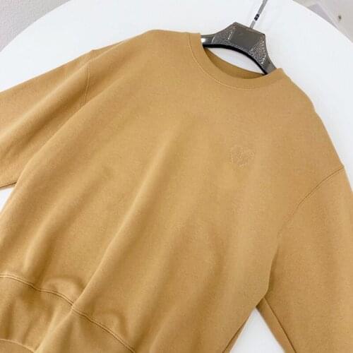 2021 New Autumn Love Embroidery Unisex Sweatshirt Fashion Women Pullovers Loose Casual High Quality Men Pullovers T425