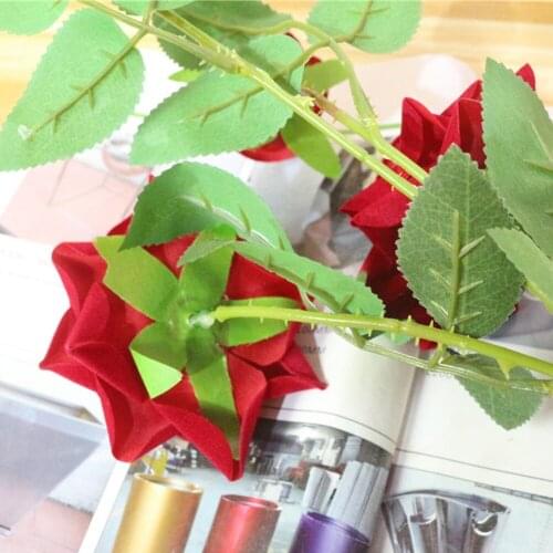New Artificial Flowers Rose Real Touch Floral Simulation Flower Branch Wedding Party Home Dining Room Decoration Fake Flowers