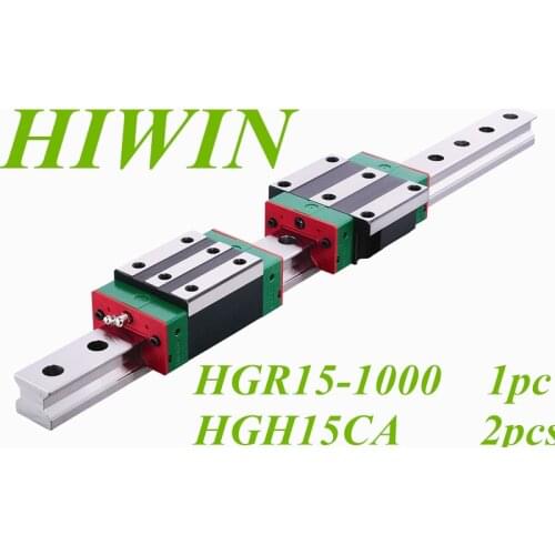 NEW HIWIN linear guide rail HGR15 1000mm long with 2pcs linear block carriage HGH15CA hgh15 CNC parts