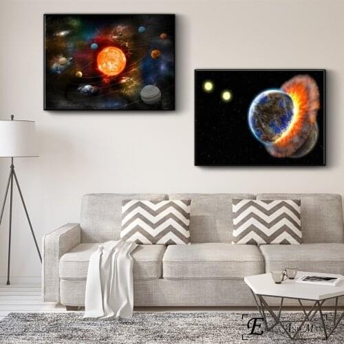 Our Solar System 3D Art Canvas Painting Posters And Prints Wall Pictures For Living Room Abstract Decorative Home Decor Plakat