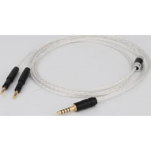 Preffair E0413 2.5mm/3.5mm/4.4mm Balanced 8 Cores Silver Plated Headphone Cable for ATH-R70X R70X