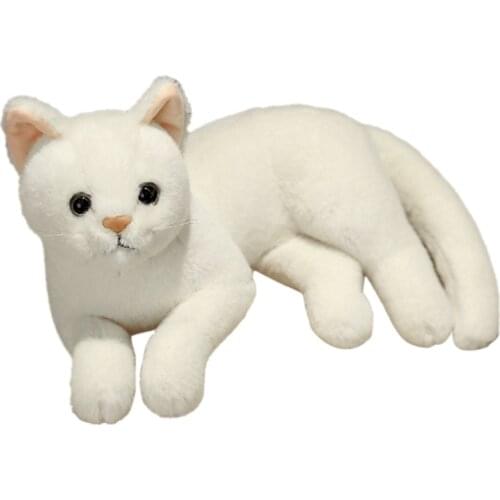 Y3NF 32cm/12in Home Ornament Realistic Cat Mini Doll Soft Stuffed Plush Doll for Dollhouse Decor Birthday Gift Girl’s Favors