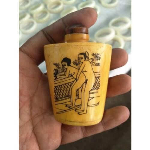 Rare Qing Dynasty bone snuff bottle,love,#03,Free shipping