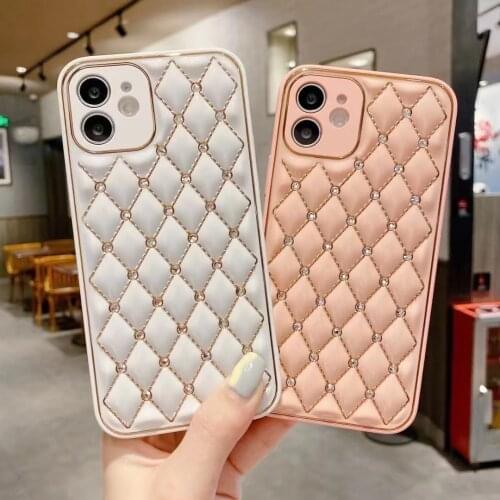 Luxury Diamond Bling Bling Plating Phone Case For iPhone 11 12 Pro Max XS Max X XR 8 7 Plus Sexy Back Cover Soft Silicone Case