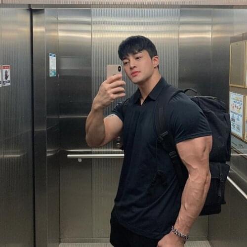 Brand Summer Fashion Polo Shirt Men Sports Casual Plain Color Cotton Slim Fit Short Sleeve Polo Shirt Fitness Mens Polo homme