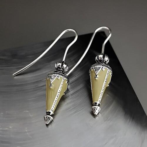 New Arrivals Kazakh Style Ethnic and Tribal Ear Hook Earrings European Antique Brass Pendant Earrings for Women Jewelry Gift