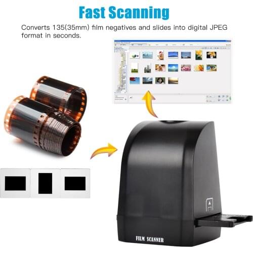 135 Film Slide Scanner Converter Portable Negative Film Scanner 8 Megapixel CMOS Convert 35mm/135mm Slides &Negatives to JPEG