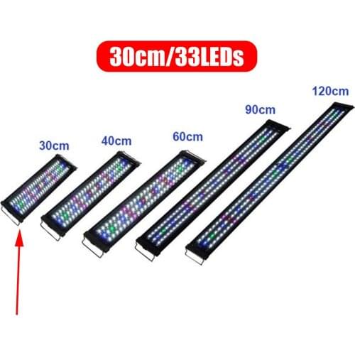 LED Aquarium Light Multi-Color Full Spectrum 30-40cm Super Slim Fish Tank Aquatic Plant Marine Grow Lighting Lamp EU Plug