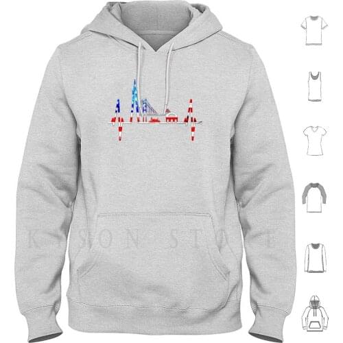 San Francisco Heartbeat Skyline Pulse Heart Flag California Usa United States Hoodies Long Sleeve