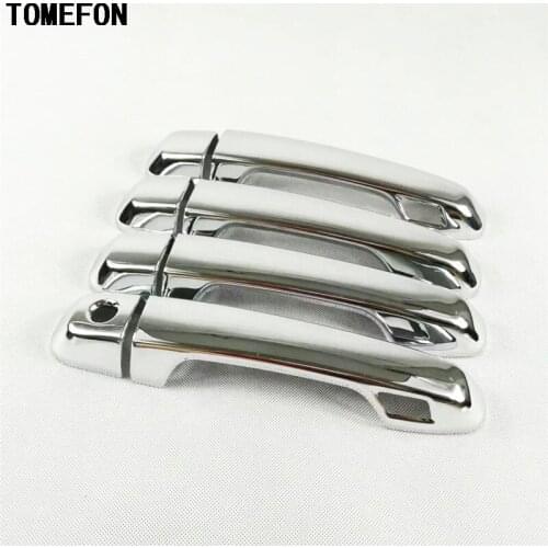 TOMEFON Car Styling For Toyota Land Cruiser LC200 2016 ABS Chrome Side Door Handle Cover Trims With Smart key Holes 8pcs