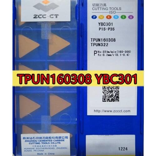 TPUN160308 YBC251 YBC301 10pcs/set 100% original Zcc.ct Carbide insert Processing: steel Free shipping