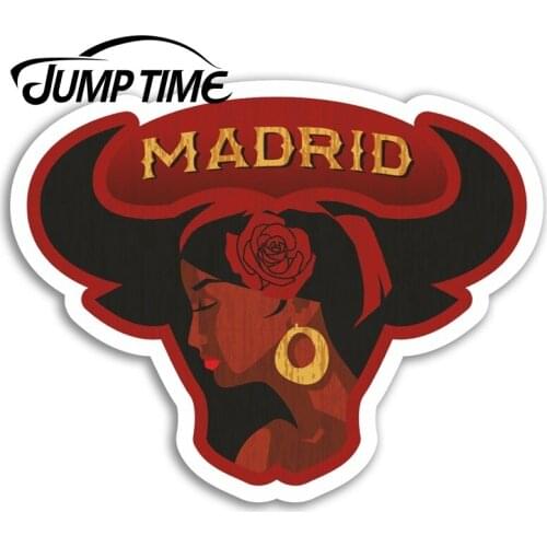 Jump Time Red Madrid Spain Spanish Vinyl Stickers Sticker Luggage Travel Car Assessoires Window Decals Car Wrap DIY