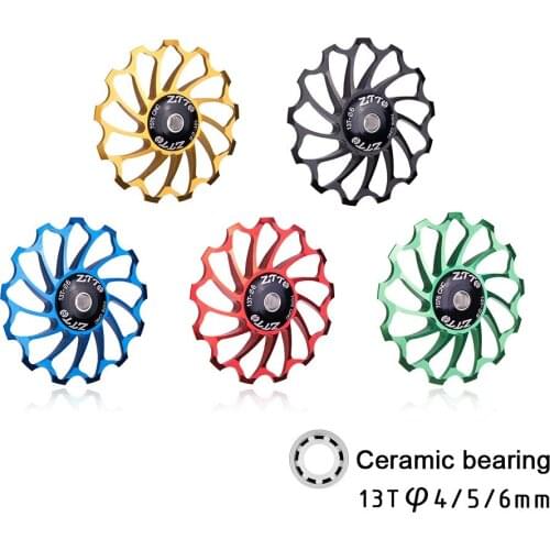 13T MTB Bike Road Bicycle Rear Derailleur Ceramic Bearing Jockey Wheel Road Bike Guide Cycling Roller Pulley Bike Parts Accesso