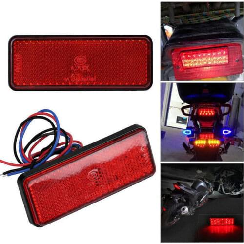 Motorcycle LED Brake Light Rear Signal Lamp Bar Reflector Motorbike Stop Tail License Plat Lights Moto Tail 12V 1PCS 24LED