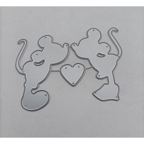 Animal Mouse Love Heart Metal Cutting Dies Background Stencil Decorative Craft For DIY Scrapbooking