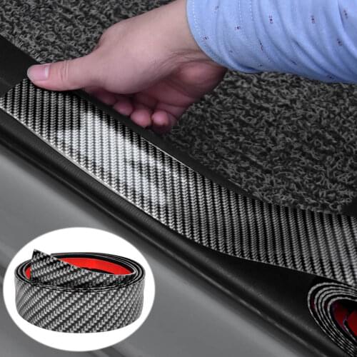 1M Car Rubber Moulding Strip Carbon Fiber Soft Trim Bumper DIY Door Sill Protector Edge Guard Stickers Styling