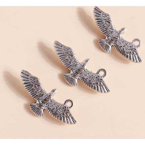 10pcs 31*13mm Alloy Eagle Birds Charms Fit Necklaces Pendants Earrings Handmade Craft DIY Jewelry Accessories Making
