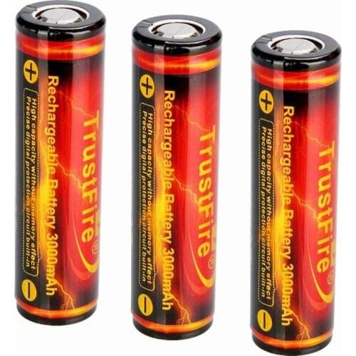 100% original TrustFire 3000mAh 3.7V 18650 Li-ion Rechargeable Battery With Protection Board for TrustFire T70 LED Flashlight