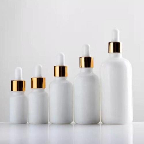 100pcs White Porcelain Essential Oil Perfume Bottles e Liquid Bottles Reagent Pipette Dropper Aromatherapy Bottle 5ml-100ml