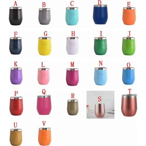 15pcs/lot 12oz Wine Tumbler Stainless Steel Wine Glass Egg Cup 2 layers Vacuum Insulated Beer Mug Wedding Party Gifts
