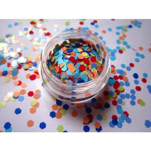 3mm Neon Solvent Resistant Glitter Mix For DIY Nail Art Decorate