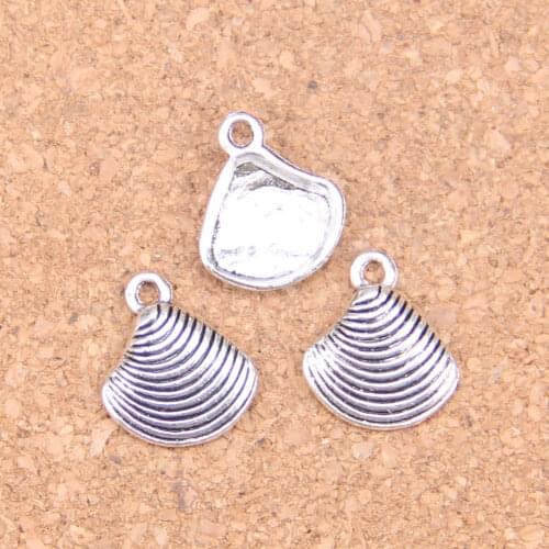 40pcs Charms shell 15x13mm Antique Pendants,Vintage Tibetan Silver Jewelry,DIY for bracelet necklace