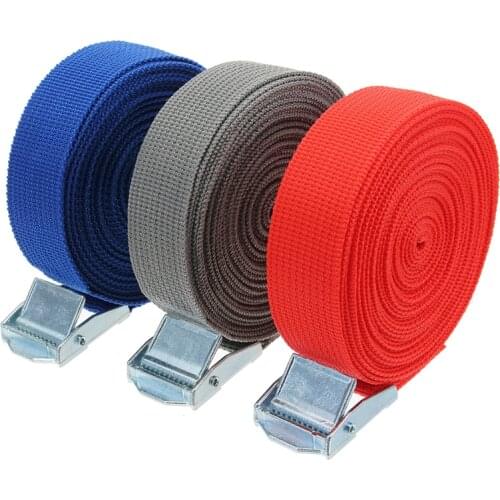 5m x 25mm Car Tension Rope Tie Down Strap Strong Ratchet Belt Luggage Bag Cargo Lashing With Rope Tensioner Metal Buckle Tow