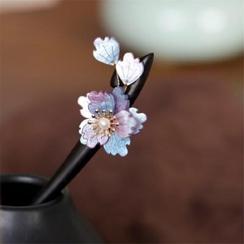 Handmade Wooden Hairpin Daily Hanfu Cheongsam Headdresses Hair Accessories Hair Stick Cosplay Prop Women Girl Gift 1 pcs