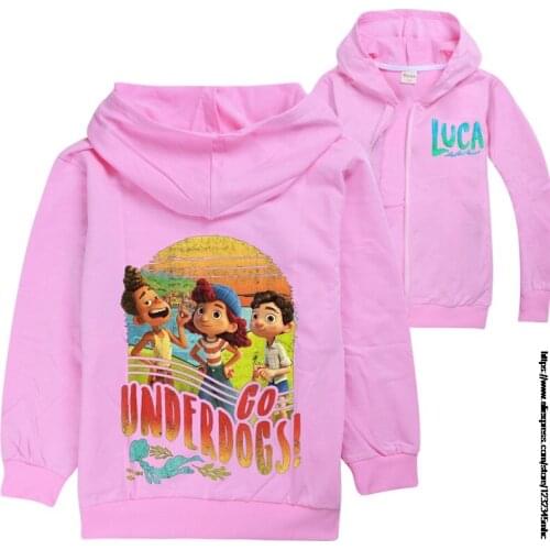Kids Girls Zipper Sweatshirt Hoodie New movie Luca Cartoon Baby Children Colorful Print Dolls Hoody Coat Tops Fashion Clothes