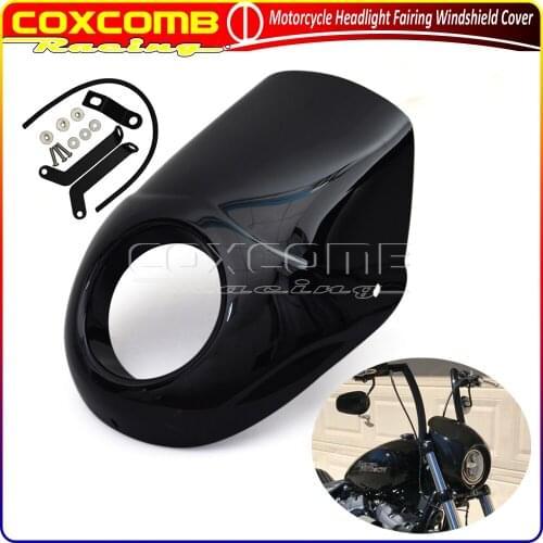For Harley Street 500 750 Street Rod XG750A XG750 XG500 Motorcycle Black 5.75" Front Headlight Mask Fairing W/ Mount Kits