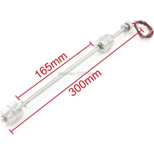 Stainless Steel Double Float Ball Horizontal Float Switch Water Level Sensor 300mm Length