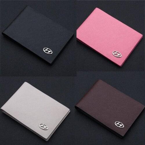 Motor Vehicle Driving License Leather Case Ultra-thin Car For Hyundai Credit Id Card Wallet Holder Passport Cover Tarjetero Cn