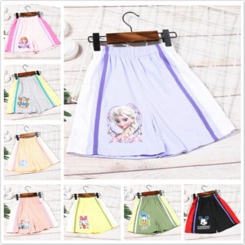 Summer Baby Boys Shorts Cotton Trousers Cartoon Frozen Anna Mickey Sofia Kid Beachwear Children Girl Sports Beach Casual Shorts