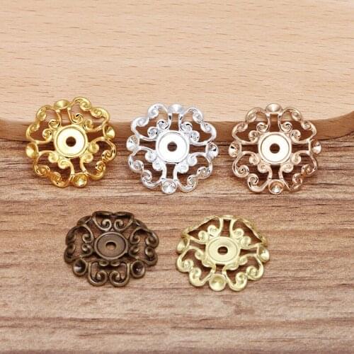 50pcs 23mm Metal Copper Sheet For Jewelry Making Filigree Hollow Flowers DIY Jewelry Findings For Jewelry Making