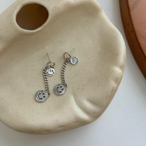 Miuoxion Retro Smiley Tassel Earrings Fashion Personality Punk Party Jewelry For Women Feature Namour Charm Gift All Seasons