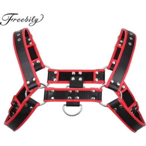 Faux Leather Male Chest Harness Male Bondage Restraints Slave Straps Belts Sex Products Adult Toys Club Costumes Props For Men