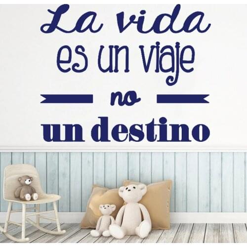 Wall Decals La Vida Es Un Viaje No Un Destino Spanish Quotes Stickers Wallpaper Vinyl Bedroom Livingroom Mural Decoration RU2339