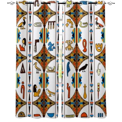 Ancient Egyptian Geometric Pattern Window Curtains for Living Room Luxury Kitchen Bedroom Drapes Home Decor Backdrop Curtain