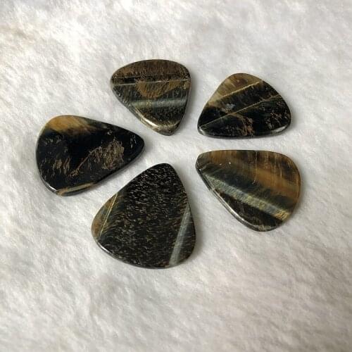 Wholesale 1pcs Genuine Blue Tiger Eye Stone Guitar Pick,Crystal Bead Figher Guitar Pick,27x31x3mm