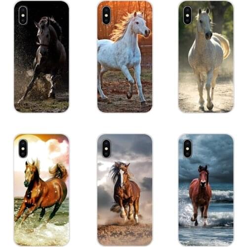 Transparent Soft Cases Covers Watercolor horse Running Horses For Samsung Galaxy A3 A5 A7 A9 A8 Star A6 Plus 2018 2015 2016 2017