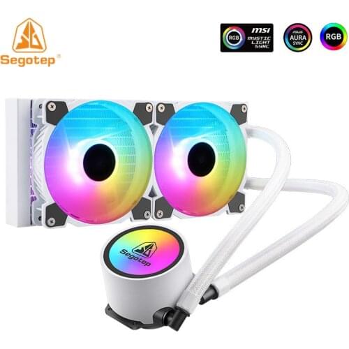 Segotep ARGB 240 Water Cooler Radiator PC Computer Case Fan CPU Integrated Water Cooling Heatsink LGA1200/115X/2066 AMD/AM3+/AM4