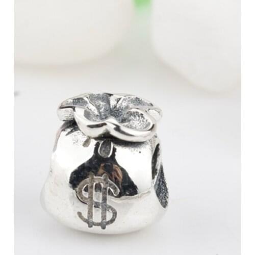 925 Sterling Silver Money Bags Charm Vintage Beads Fit Bracelet & Necklace Pendant Women Jewelry Gift