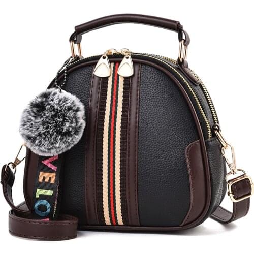 PU Leather Bag For Women Casual Purses And Handbags Shoulder Girls Round Crossbody Bags For Women Ladys Bag