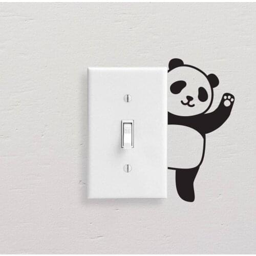 Panda Light Switch Decal Cute Lovely Pattern Wall Stickers for Baby Nursery Kids Room Decorative Girl Wall Decal Sticker G458