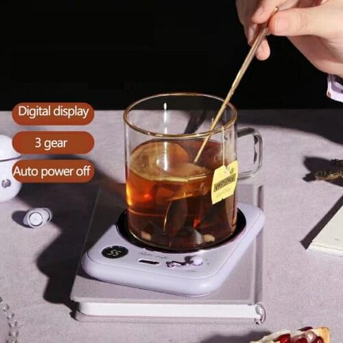 25W Cup Heater Cup Warmer Mug Heating Coaster Smart Thermostatic Heating Pad Hot Plate with Timing for Milk Coffee Tea 220V