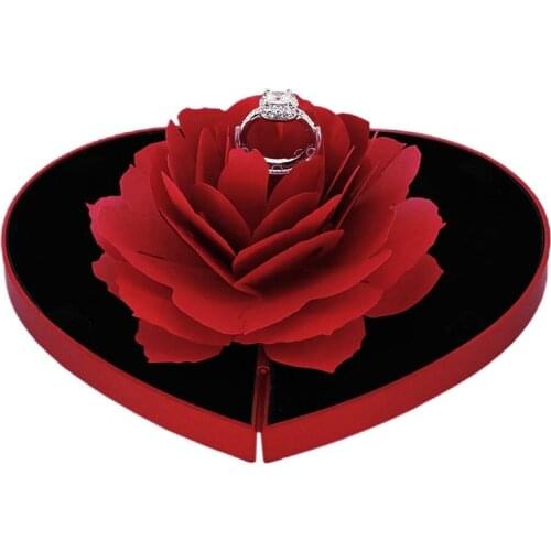 Rose Flower Rotating Ring Box, Proposal Box, Rose Wedding Engagement Ring Box, Jewelry Storage Box, Valentines Best Female Gift